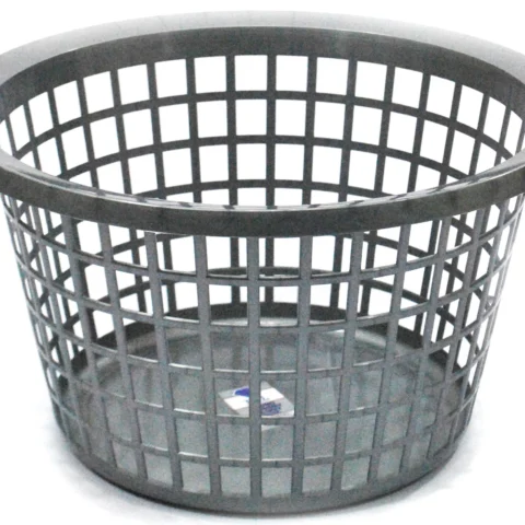 Round Laundry Basket Silver