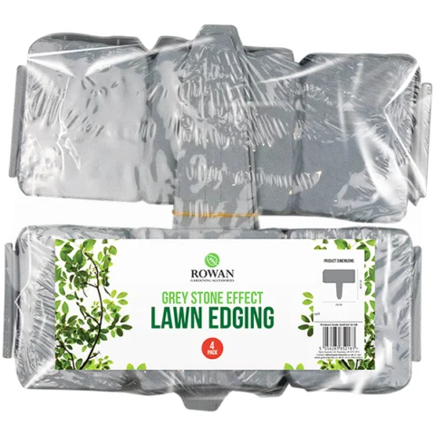 Rowan Grey Stone-Effect Lawn Edging 4 Pack
