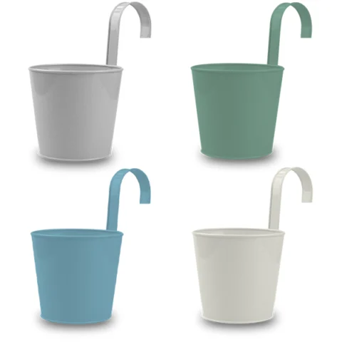 Rowan Hanging Hook Metal Plant Pot Assorted Colours
