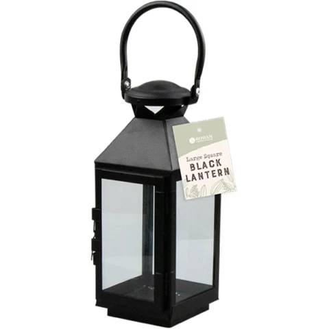 Rowan Large Square Black Lantern 35cm