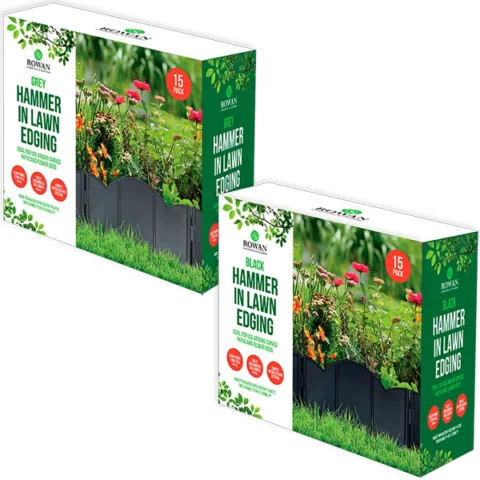 Rowan Plastic Hammer-In Lawn Edging 15 Pack Assorted Colours