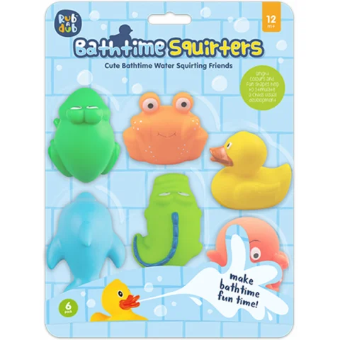 Rub A Dub Bathtime Animal Squirters 6 Pack