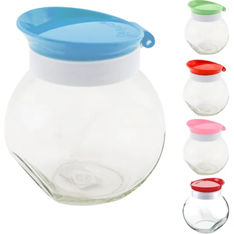 Sarina Double Bottom Glass Jar 500CC Assorted