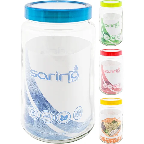 Sarina Round Glass Jar 2000CC Assorted