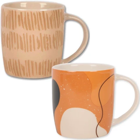 Scandi White & Beige Mug 13oz Assorted