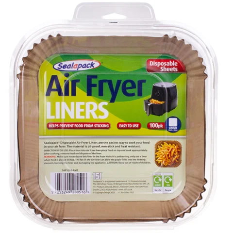 Sealapack 20cm Square Disposable Air Fryer Liners 100 Pack
