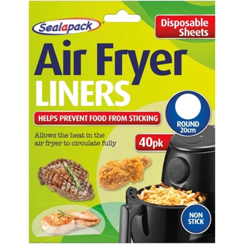 Sealapack Disposable Non-Stick Round Air Fryer Liners 20cm 40 Pack