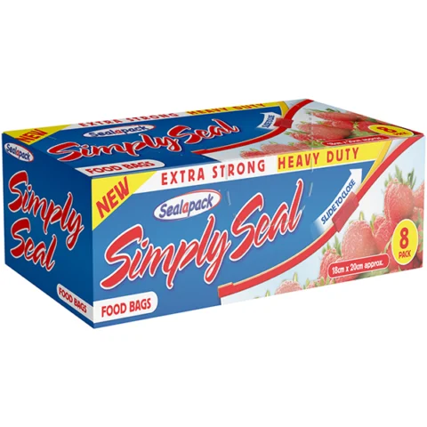 Sealapack Simply Seal Extra Strong Food Bags 18cm X 20cm 8 Pack