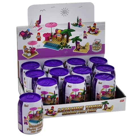 Seaside Play Park 6 In 1 Mini Blocks 12pc In A Can 12pc