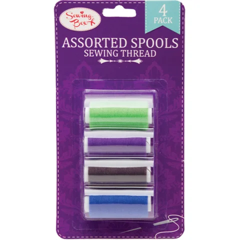Sewing Box Assorted Colour Sewing Thread 4 Pack