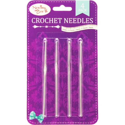 Sewing Box Assorted Crochet Needles Set 4 Pack