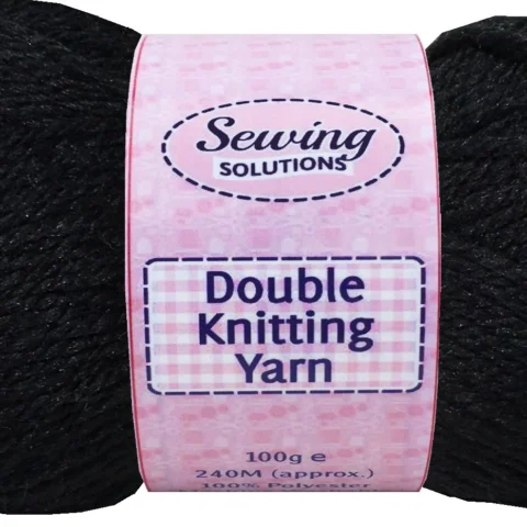 Sewing Solutions Double Knitting Yarn Wool Black 100g