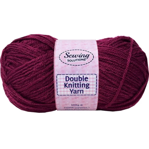 Sewing Solutions Double Knitting Yarn Wool Burgundy 100g