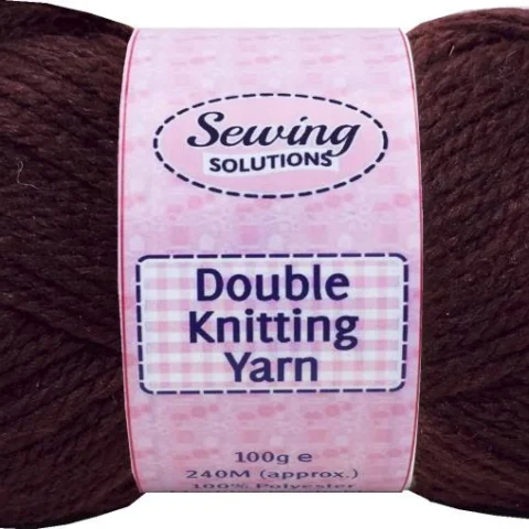 Sewing Solutions Double Knitting Yarn Wool Dark Brown 100g