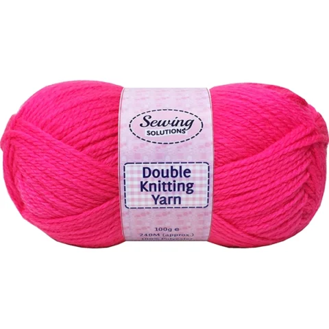 Sewing Solutions Double Knitting Yarn Wool Hot Pink 100g