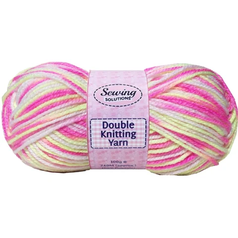 Sewing Solutions Double Knitting Yarn Wool Pink Mix 100g