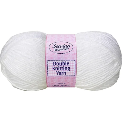 Sewing Solutions Double Knitting Yarn Wool White 100g