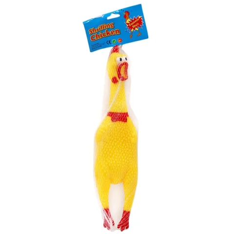 Shrilling Screaming Rubber Chicken Dog Fetch Toy 30cm