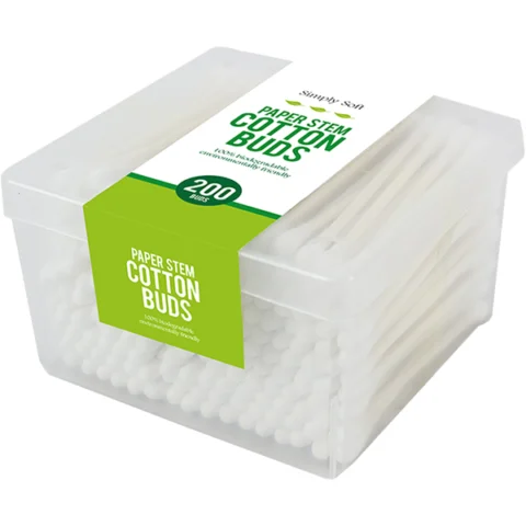 Simply Soft Paper Stem Cotton Buds 200 Pack