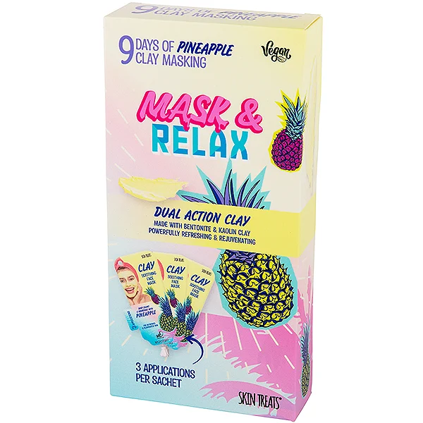 Skin Treats Dual Action 9 Days Pineapple Clay Face Mask 3 X 30ml