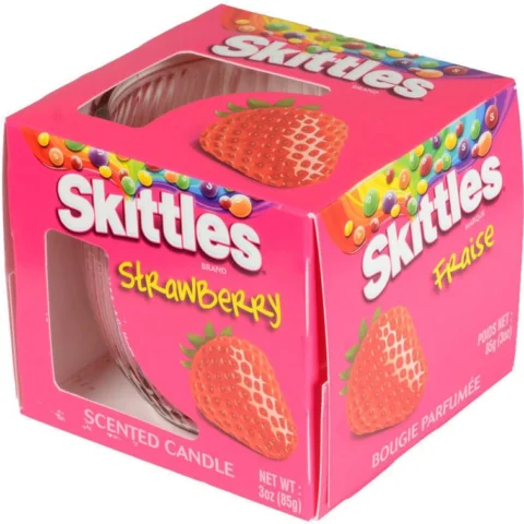 Skittles Strawberry Scented Jar Candle 3oz