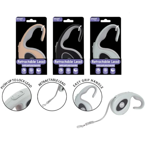 Smart Choice 20kg Retractable Tape Dog Lead 5m Assorted Colours