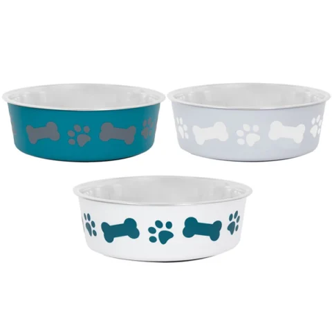 Smart Choice Anti-Skid Paw Print & Bone Pet Bowl 1800ml Assorted Colours