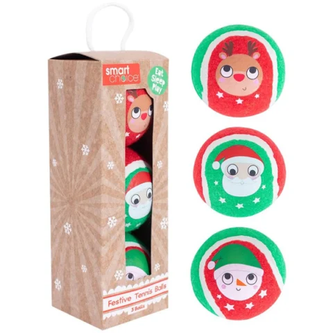 Smart Choice Assorted Christmas Festive Tennis Balls 3 Pack