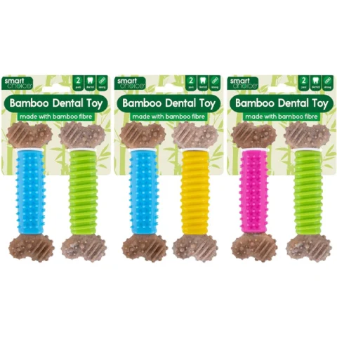 Smart Choice Bamboo Textured Dental Toy 2 Pack Assorted