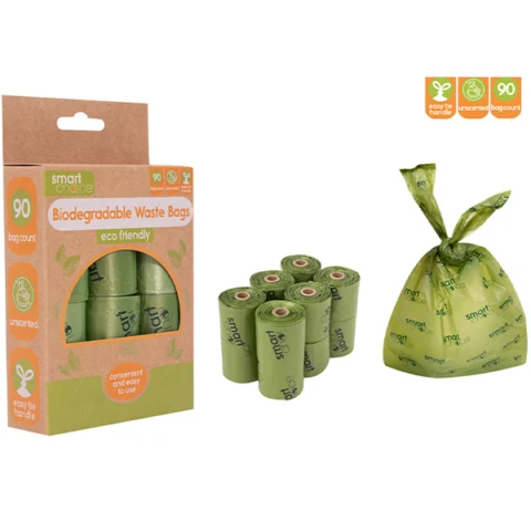 Smart Choice Biodegradable Tie Handle Poop Bags 90 Pack