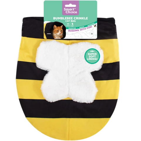 Smart Choice Bumblebee Plush Crinkle Cat Bag 48cm X 36cm