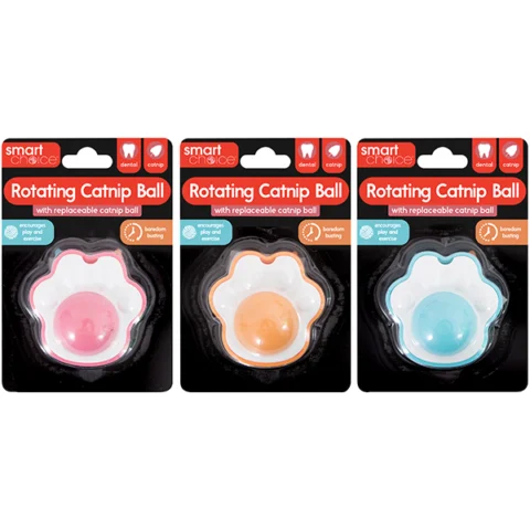 Smart Choice Catnip Roller Ball Cat Toy 6cm Assorted Colours