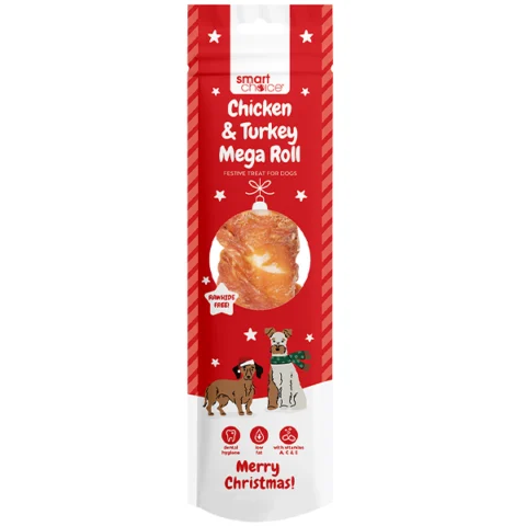 Smart Choice Christmas Chicken & Turkey Mega Roll Dog Treat 90g