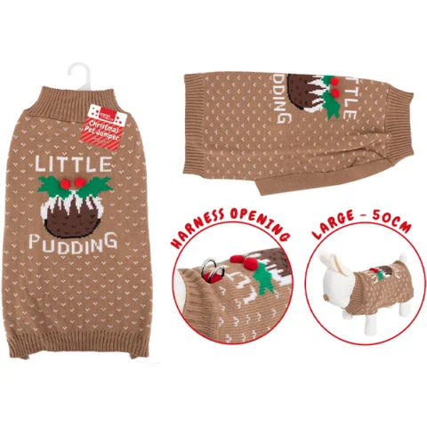 Smart Choice Christmas Little Pudding Dog Jumper Large 50cm
