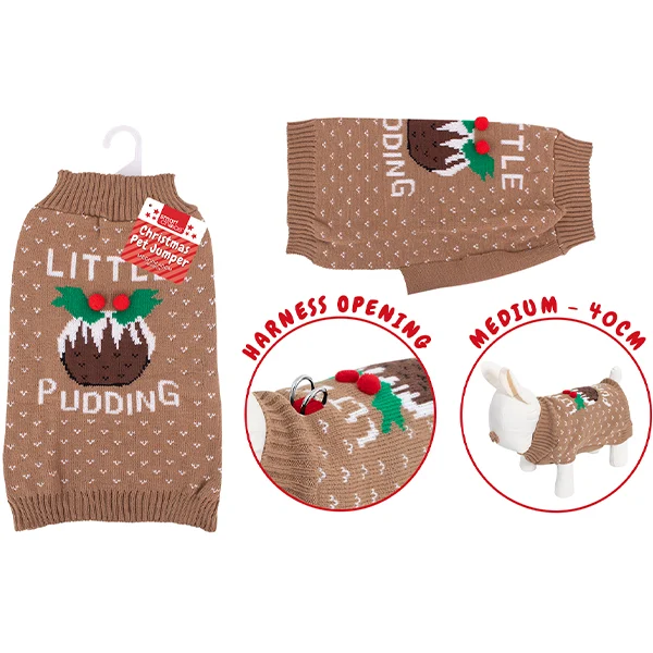 Smart Choice Christmas Little Pudding Dog Jumper Medium 40cm