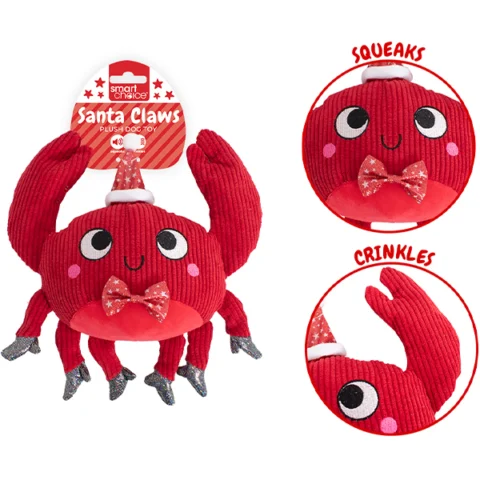 Smart Choice Christmas Plush Santa Claws Dog Toy 26cm