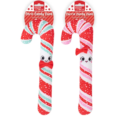 Smart Choice Christmas Squeaky Candy Cane Dog Toy 35cm Assorted