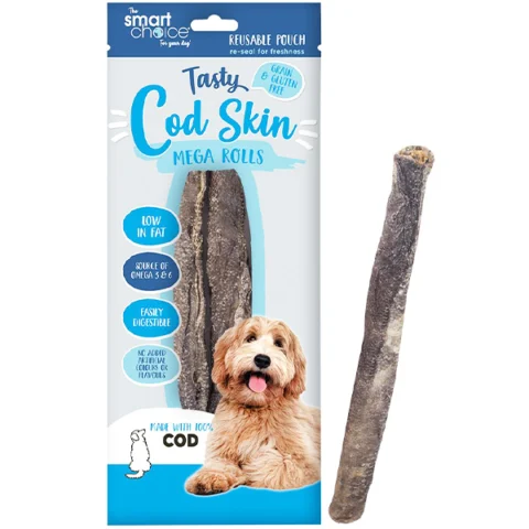 Smart Choice Cod Skin Mega Rolls Dog Treats 90g 3 Pack