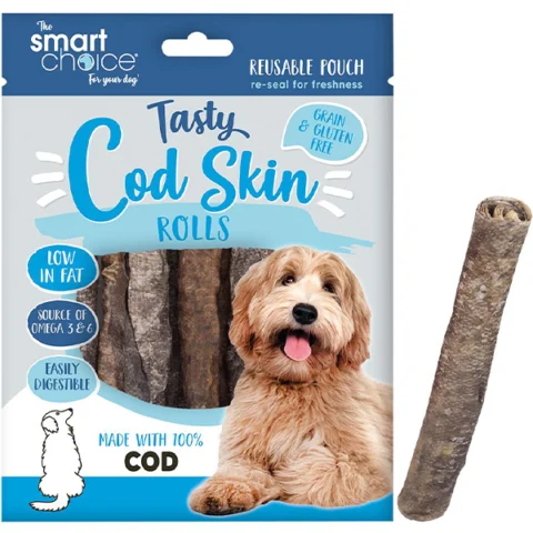 Smart Choice Cod Skin Rolls Dog Treats 100g 8 Pack