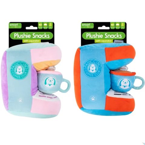 Smart Choice Coffee Machine & Cup Plush Dog Toy 21cm Assorted Colours