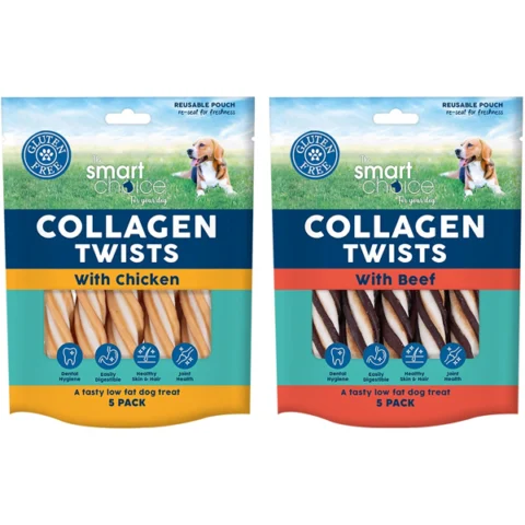 Smart Choice Collagen Twists Dog Treats 5 Pack Assorted