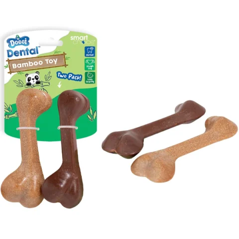 Smart Choice Dental Bamboo Bone Dog Toy 2 Pack