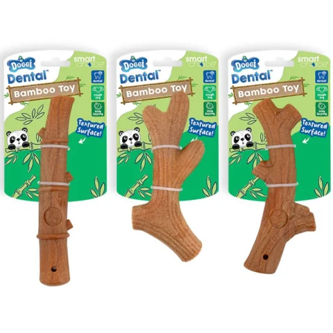 Smart Choice Dental Textured Bamboo Stick Dog Toy 18cm Assorted