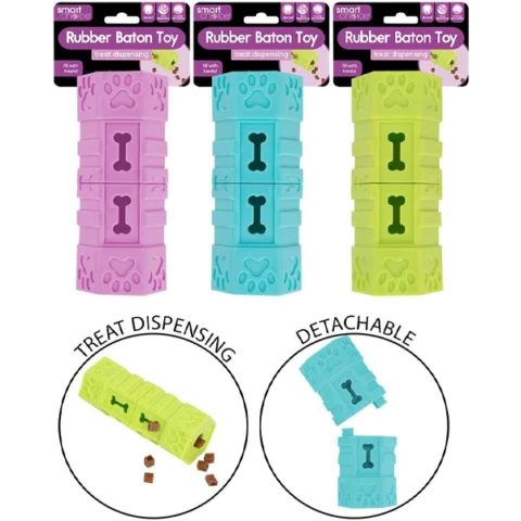 Smart Choice Detachable Rubber Treat Dispensing Dog Toy 14cm Assorted Colours