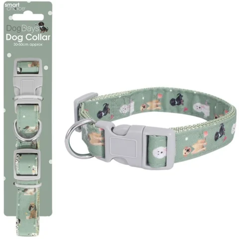 Smart Choice Dog Print Green Dog Collar 30cm-50cm