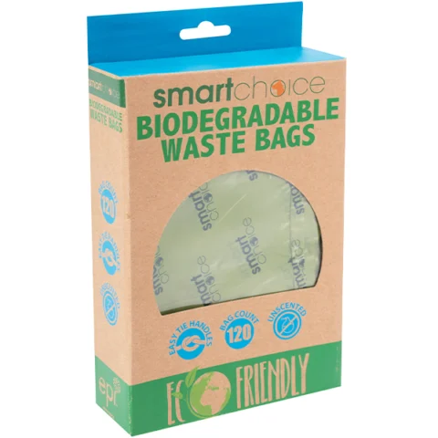 Smart Choice Eco-Friendly Biodegradable Tie Handle Poop Bags 120 Pack