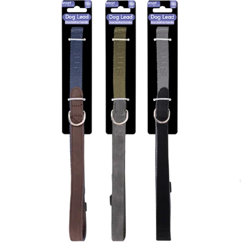 Smart Choice Faux Leather Dog Lead 120cm Assorted Colours