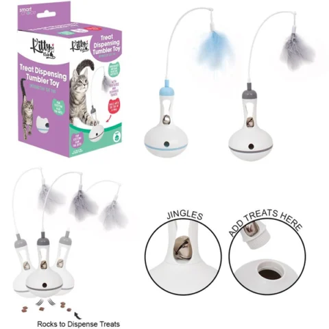 Smart Choice Feather Treat Dispenser Cat Toy Assorted Colours