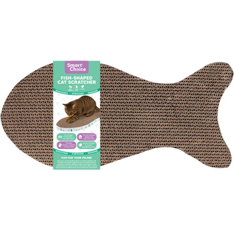 Smart Choice Fish-Shaped Cardboard Cat Scratcher 50cm