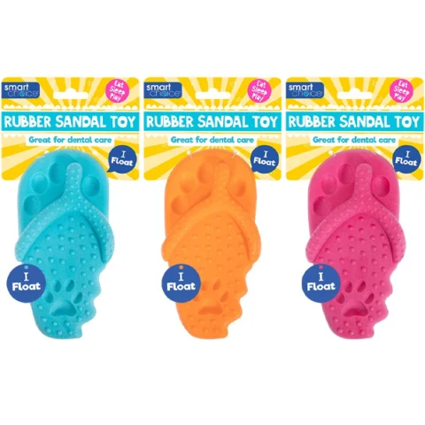 Smart Choice Floating Rubber Sandal Dog Toy 16.5cm Assorted Colours
